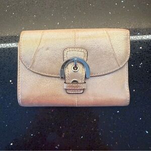 Coach Metallic Tan Leather Wallet